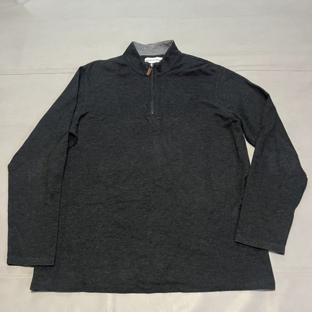 Mizzen+Main‎  Men 1/4 Zip Pullover Long Sleeve Gray Casual Sweater-XXL/2XL-2850